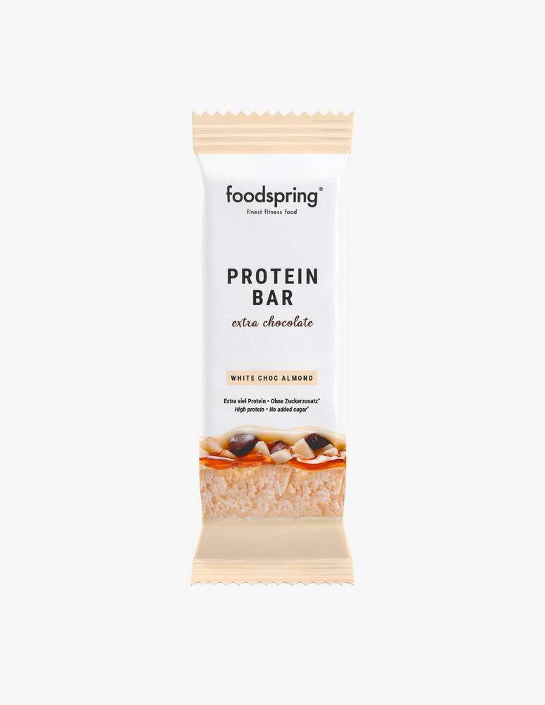 rinascente Foodspring Protein Bar Extra Cioccolato 12x65g Ciocc. Bianco e Mandorle