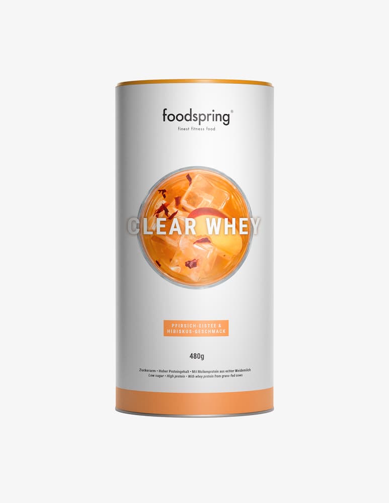 Foodspring Clear Whey 480g - Tè alla pesca e Ibisco - immagine 1 Foodspring Clear Whey 480g - Tè alla pesca e Ibisco - immagine 1