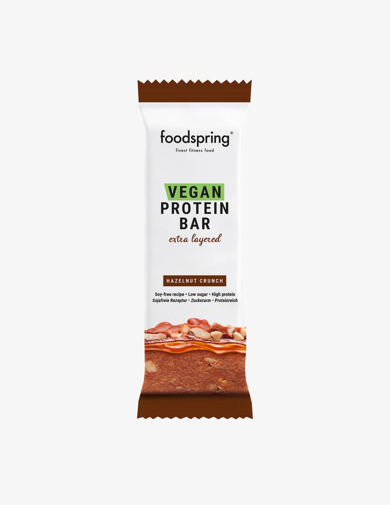 Foodspring Vegan Protein Bar Multistrato 12x45g Nocciola Croccante - immagine 2 Foodspring Vegan Protein Bar Multistrato 12x45g Nocciola Croccante - immagine 2