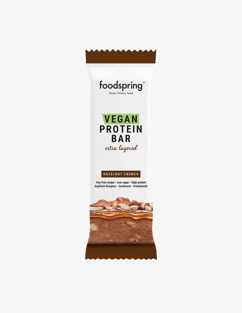 Foodspring Vegan Protein Bar Multistrato 45g - Nocciola Croccante - immagine 1