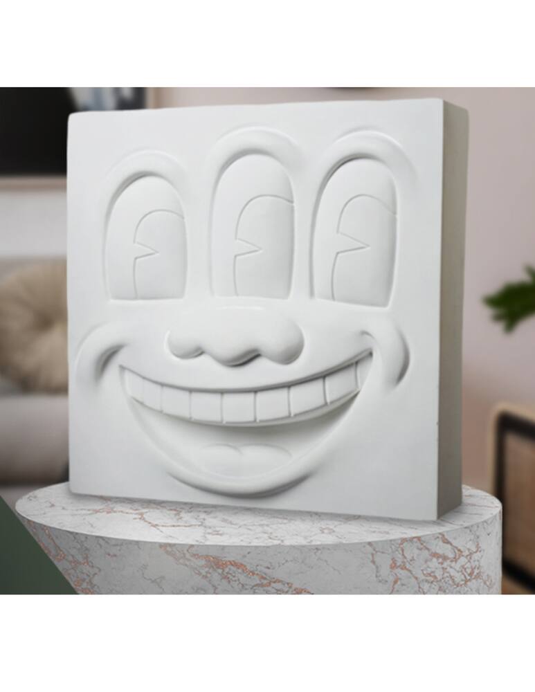 rinascente Medicom Toy Keith Haring Three Eyed Smiling Face Statua - Bianco