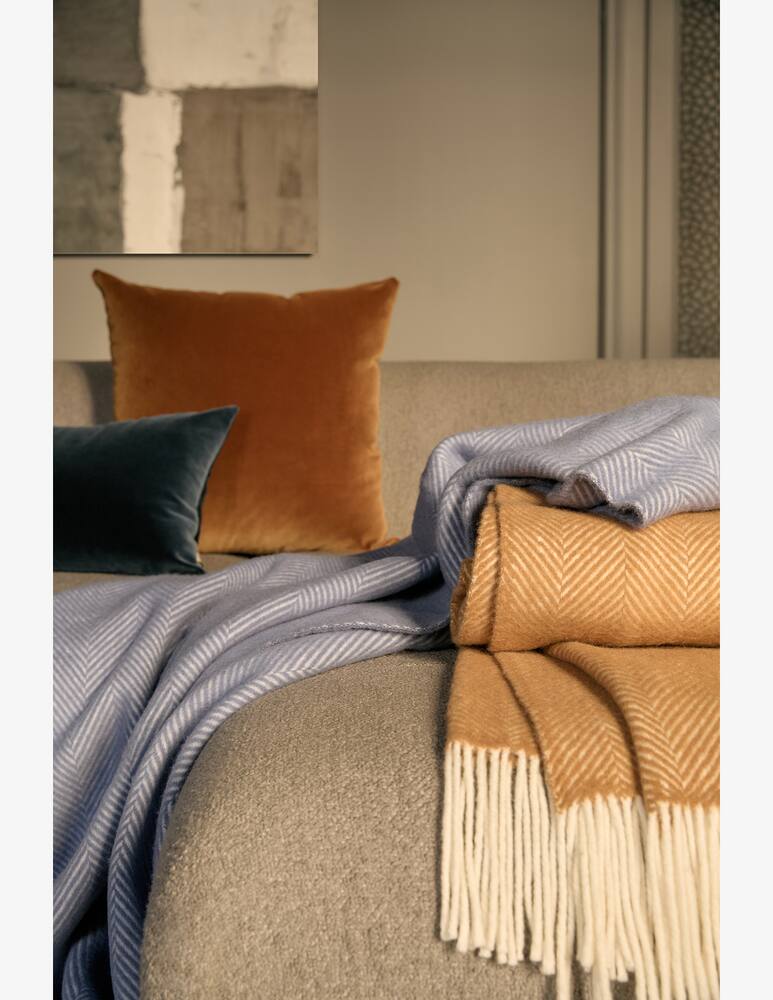 rinascente Lanerossi Uruguay Spina Maxi Plaid Cammello