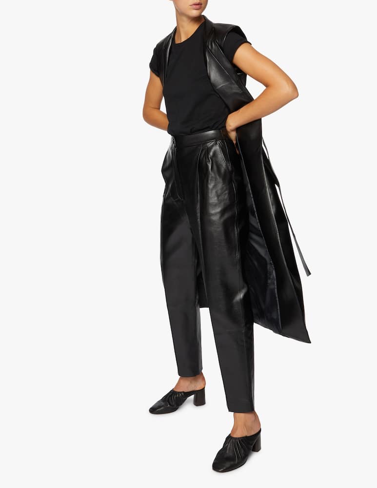 rinascente Materiel Pantaloni a vita alta in simil pelle