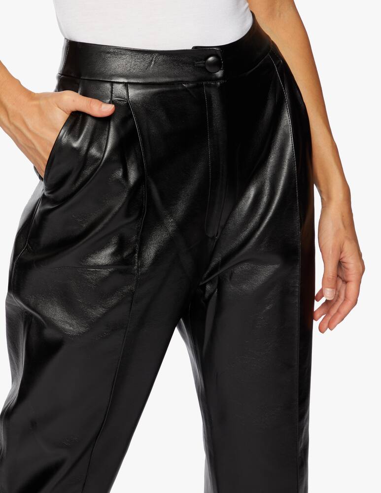 rinascente Materiel Pantaloni a vita alta in simil pelle