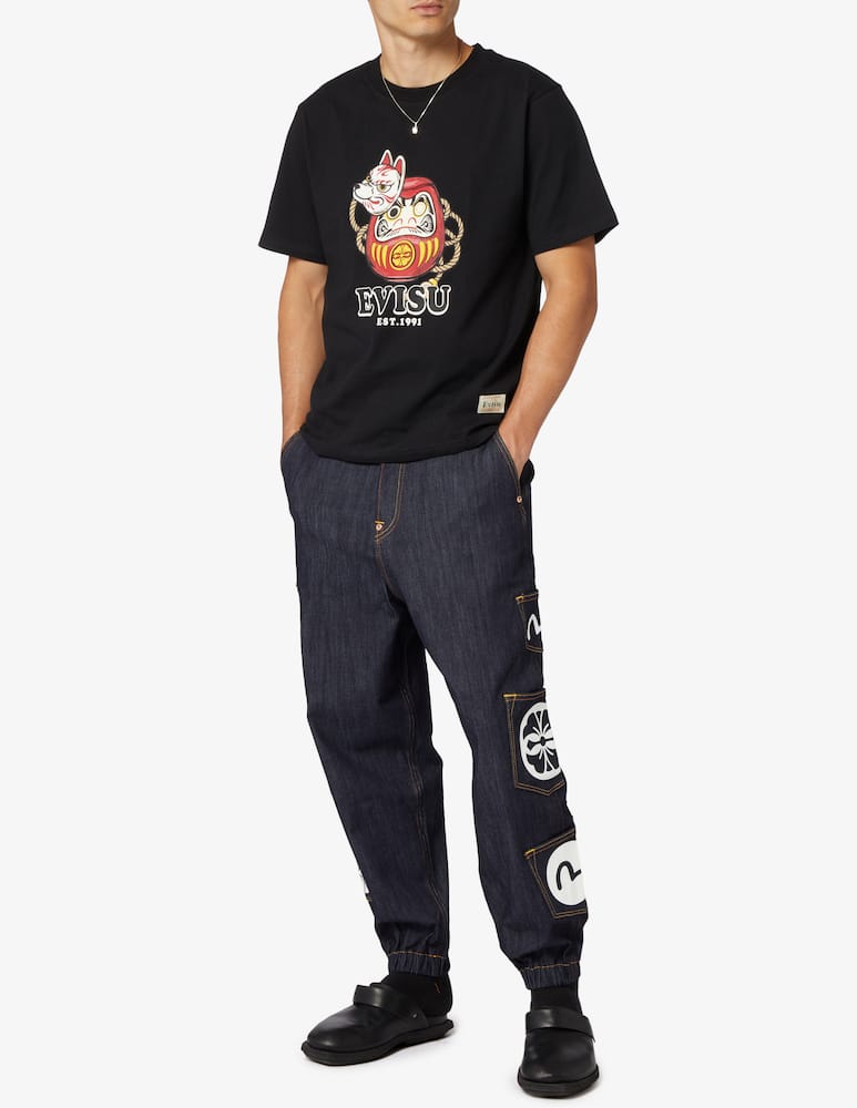 rinascente Evisu Maglietta daruma with inari mask