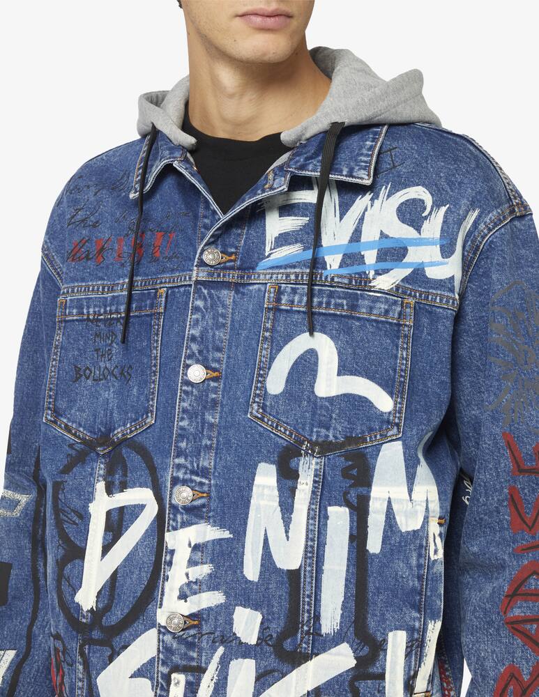 rinascente Evisu Giacca jeans con cappuccio graffiti