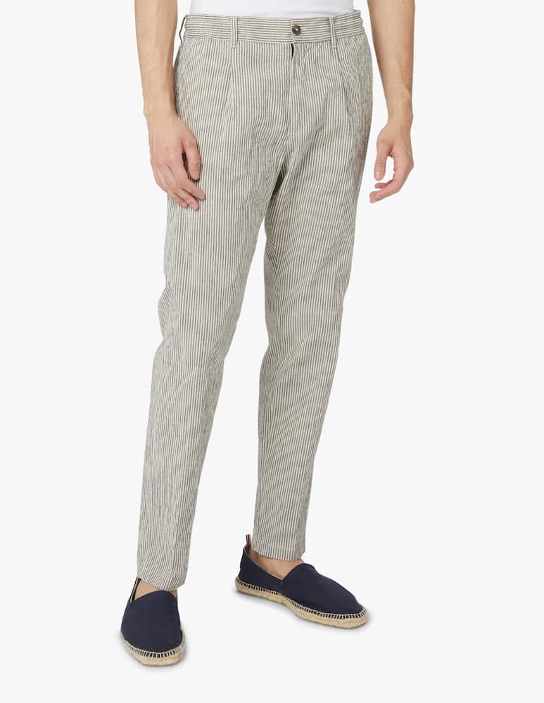 rinascente Cruna Seersucker 905 mitte pants - blue