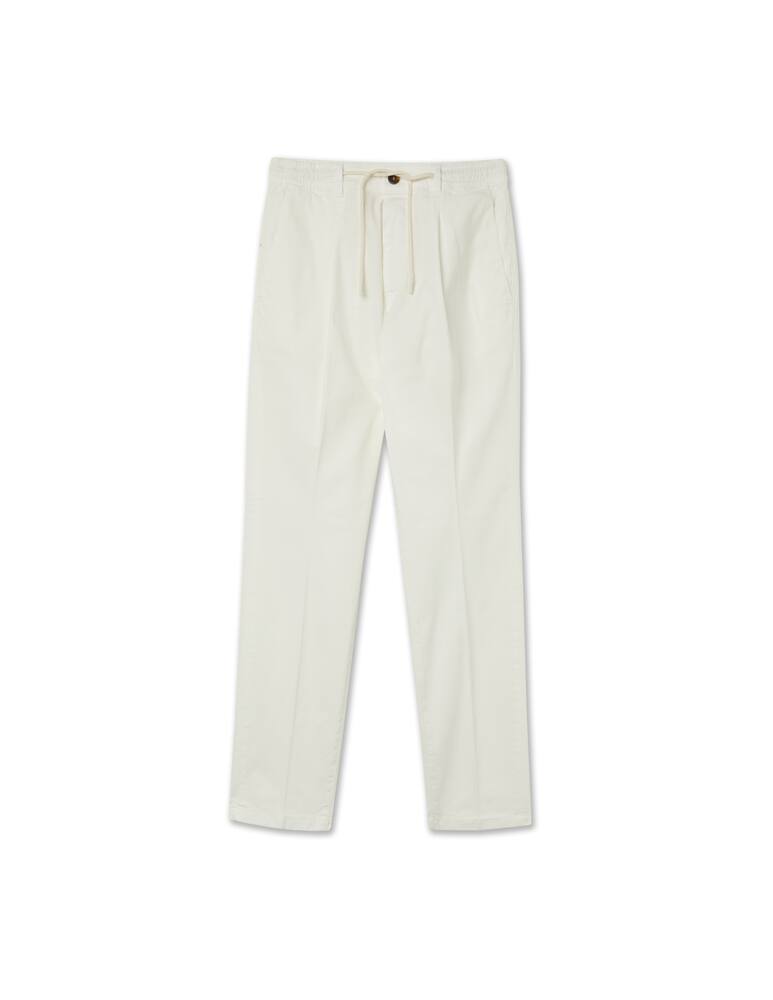 rinascente Cruna Popeline cotton 901 mitte pants - white
