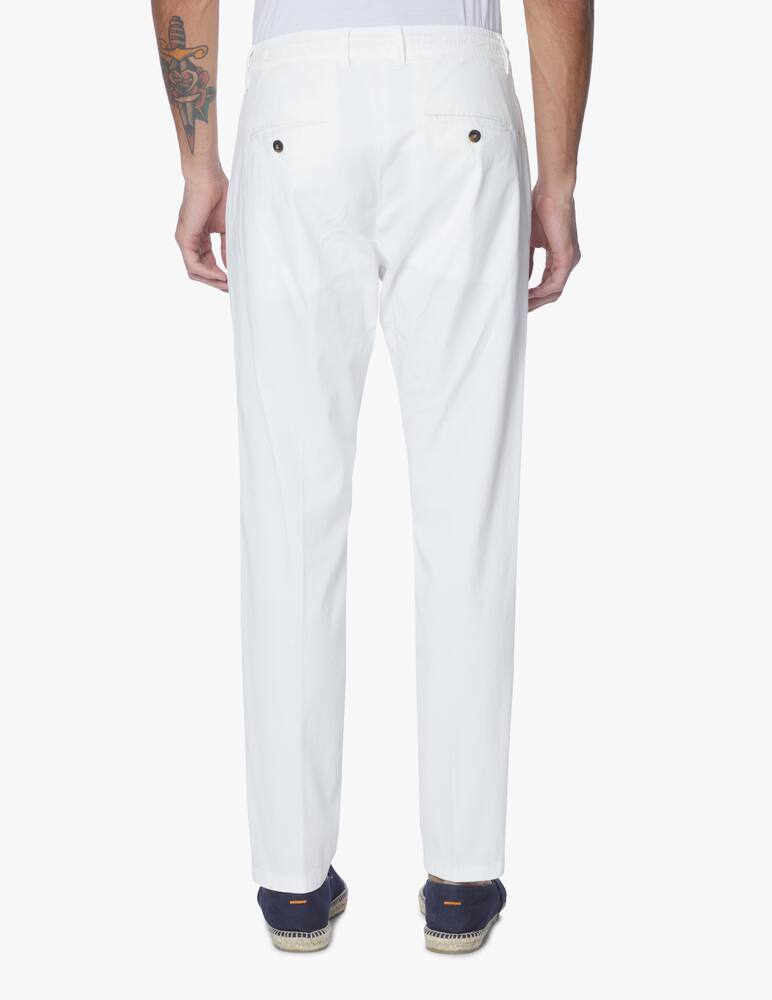rinascente Cruna Popeline cotton 901 mitte pants - white