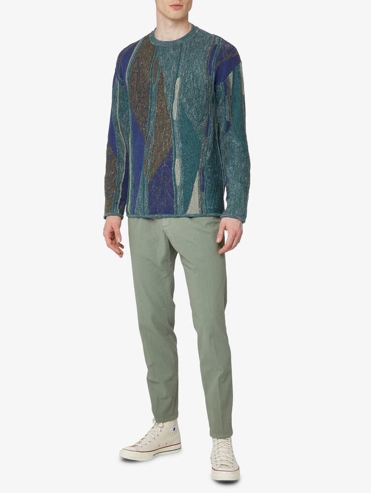 rinascente Cruna Pantaloni mitte 905 seersucker - verde