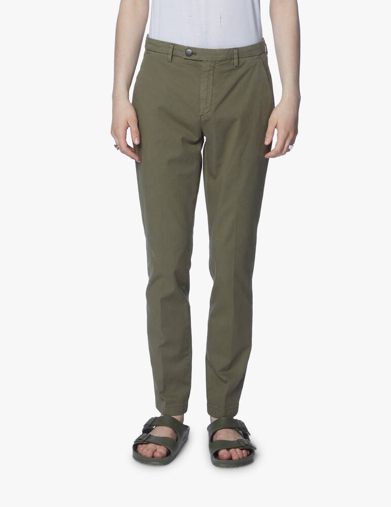 rinascente Cruna Pantaloni brera 902 slim fit tricottina - verde