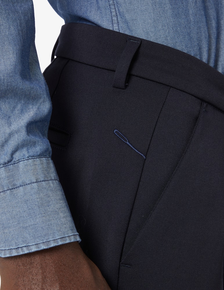 rinascente Cruna Pantalone brera lana tecnica slim - Blu