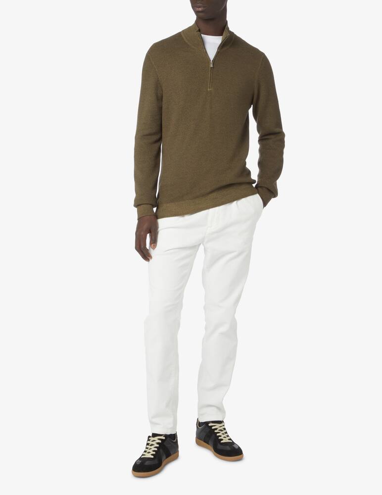 Cruna Pantalone mitte in cotone gabardina - Bianco - immagine 1
