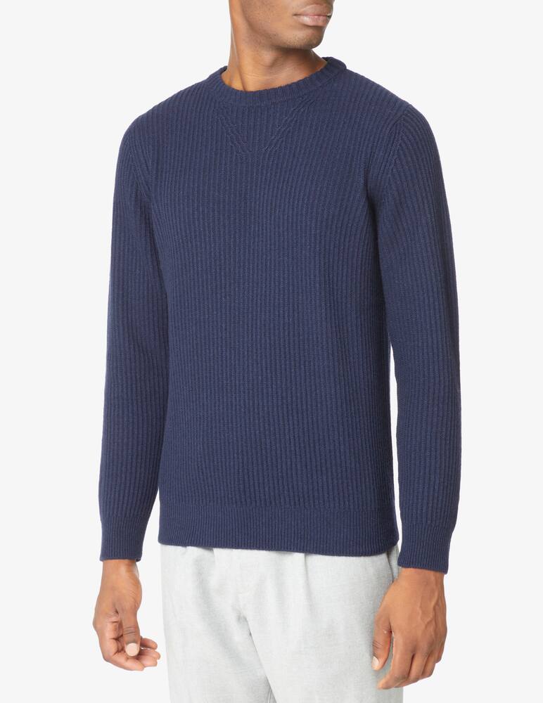 rinascente Cruna Maglia girocollo a coste - Blu