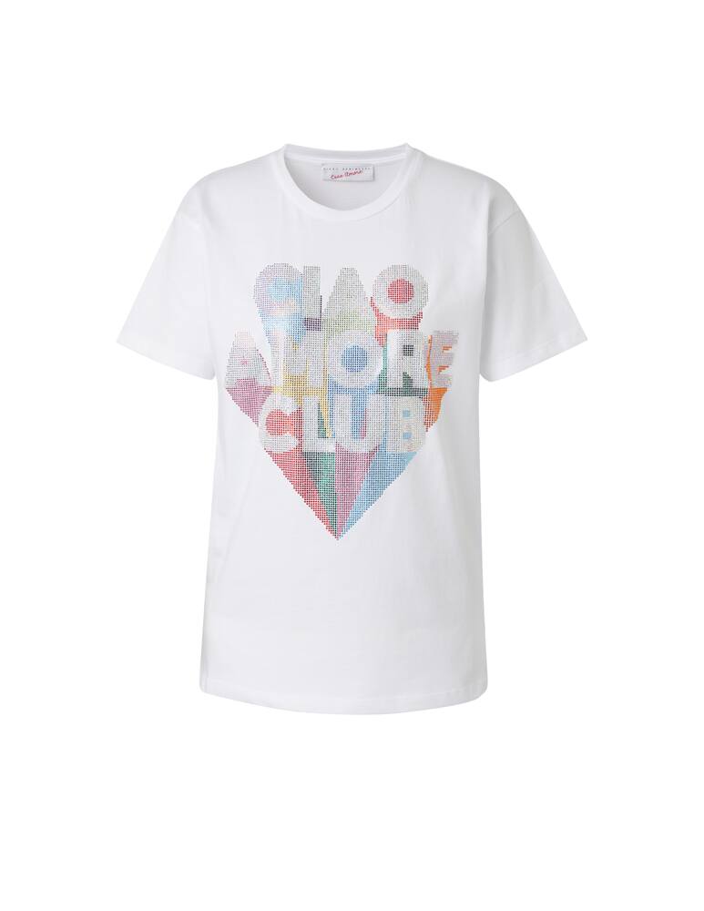 Giada Benincasa Ciao amore club crystal cotton t-shirt - white - picture 5 Giada Benincasa Ciao amore club crystal cotton t-shirt - white - picture 5