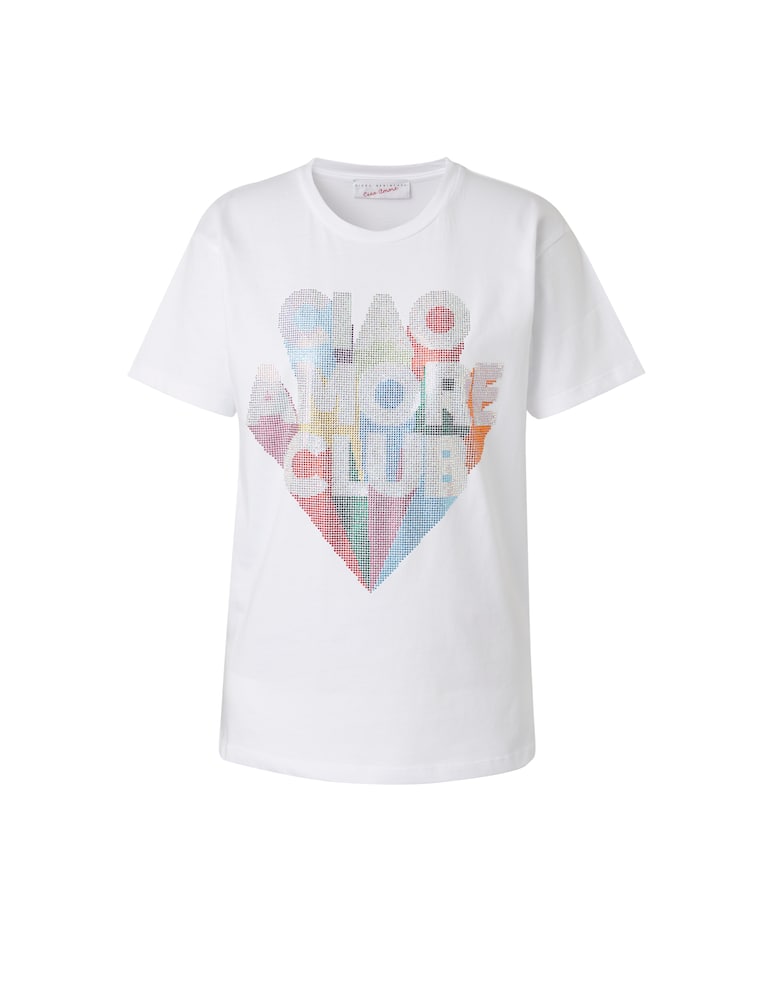 rinascente Giada Benincasa T-shirt in cotone ciao amore club crystal - bianco