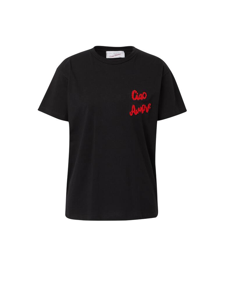 rinascente Giada Benincasa T-shirt in spugna ciao amore - nero