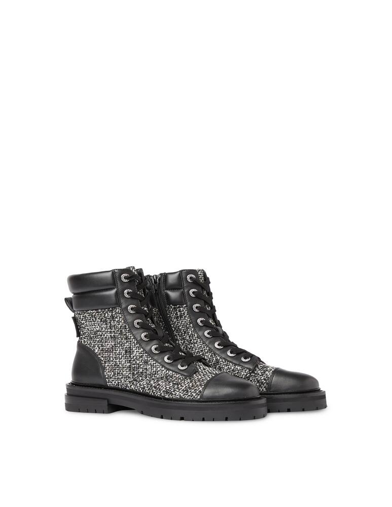 rinascente Kurt Geiger Anfibi Shore tweed con cristalli colorati