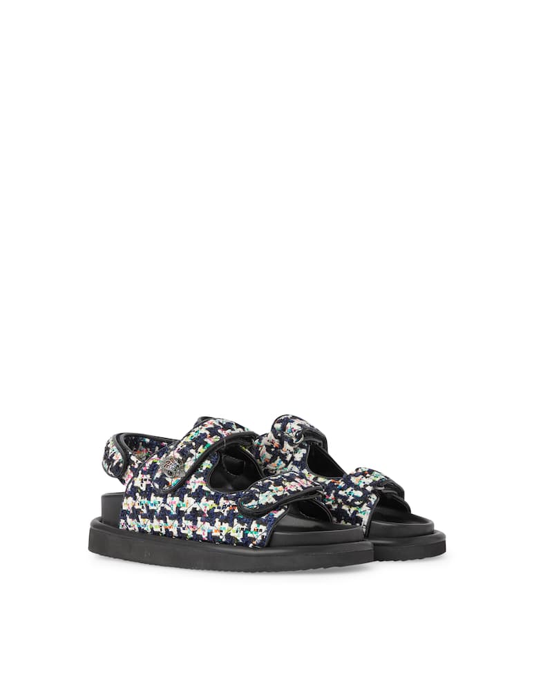 rinascente Kurt Geiger Orson double band tweed sandals