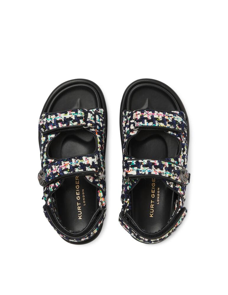 rinascente Kurt Geiger Orson double band tweed sandals