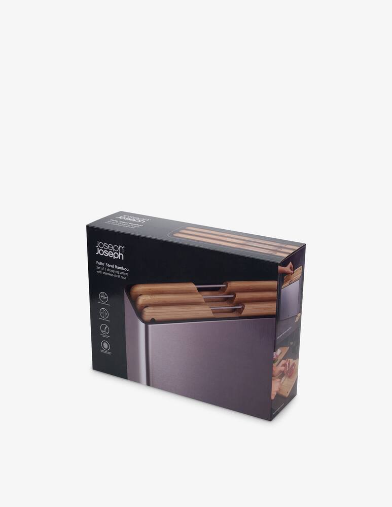 rinascente Joseph Joseph Folio Steel Bamboo 3pc Set di Taglieri