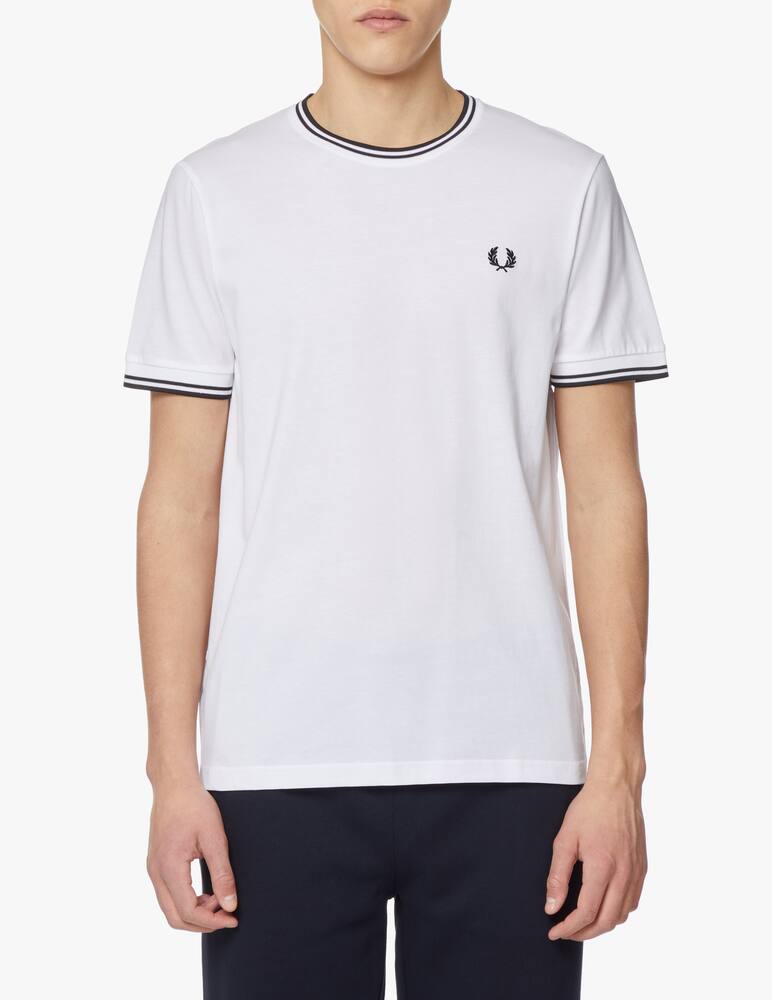 Fred Perry Maglietta manica corta profili - bianco - immagine 1 Fred Perry Maglietta manica corta profili - bianco - immagine 1