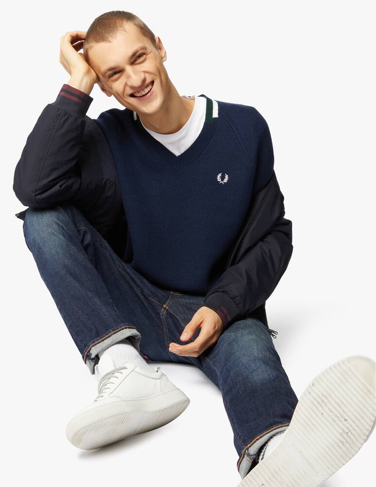 rinascente Fred Perry Broken tipped v neck jumper