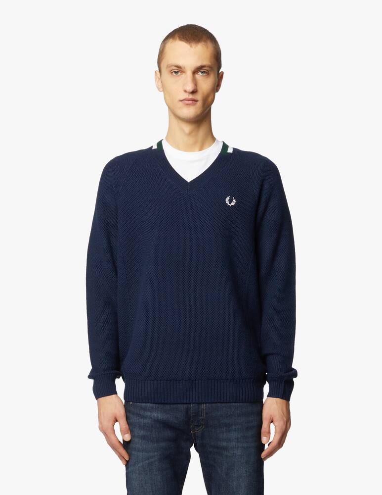 rinascente Fred Perry Broken tipped v neck jumper