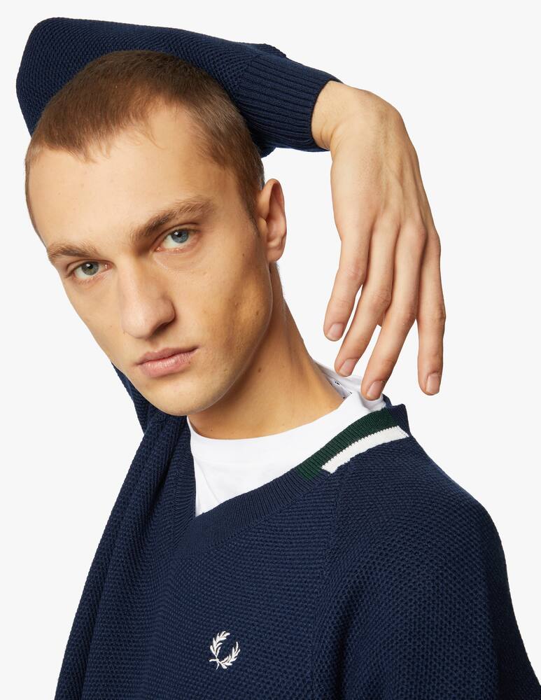 rinascente Fred Perry Broken tipped v neck jumper