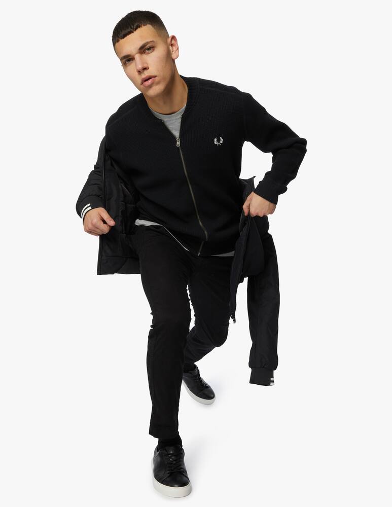 rinascente Fred Perry Cardigan waffle textured con zip