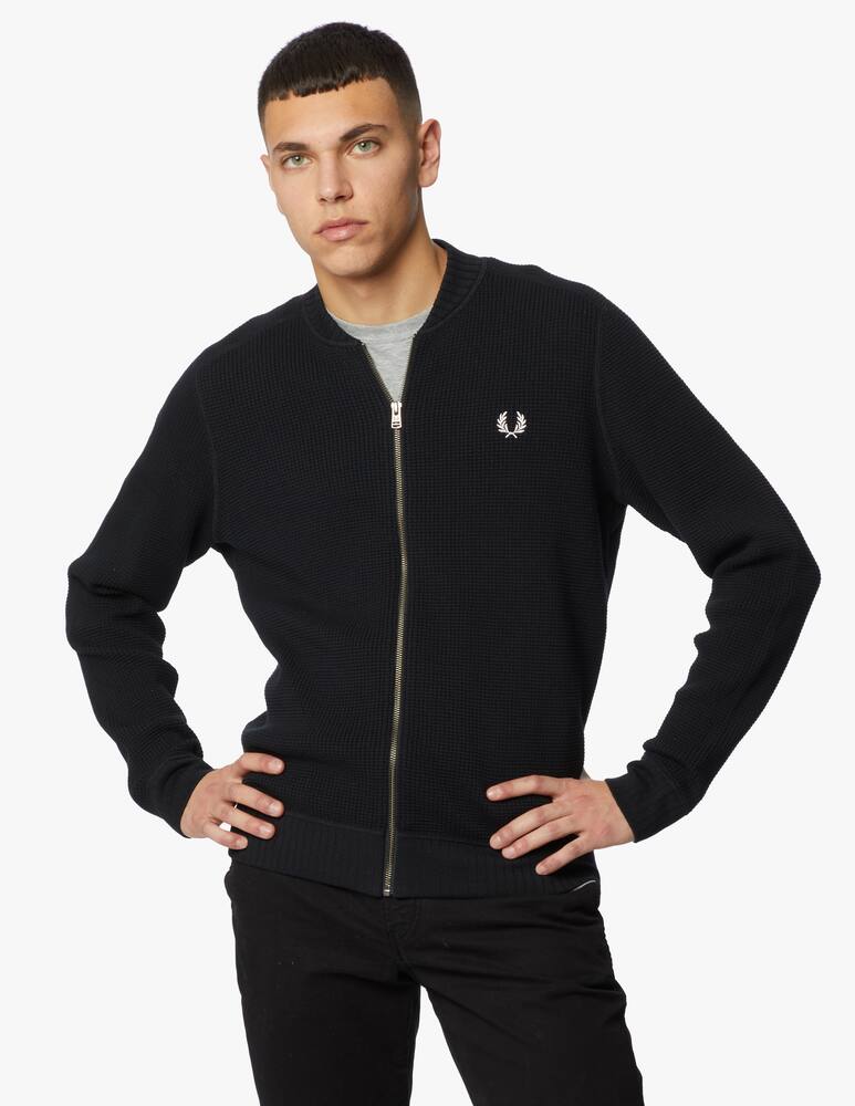 rinascente Fred Perry Cardigan waffle textured con zip