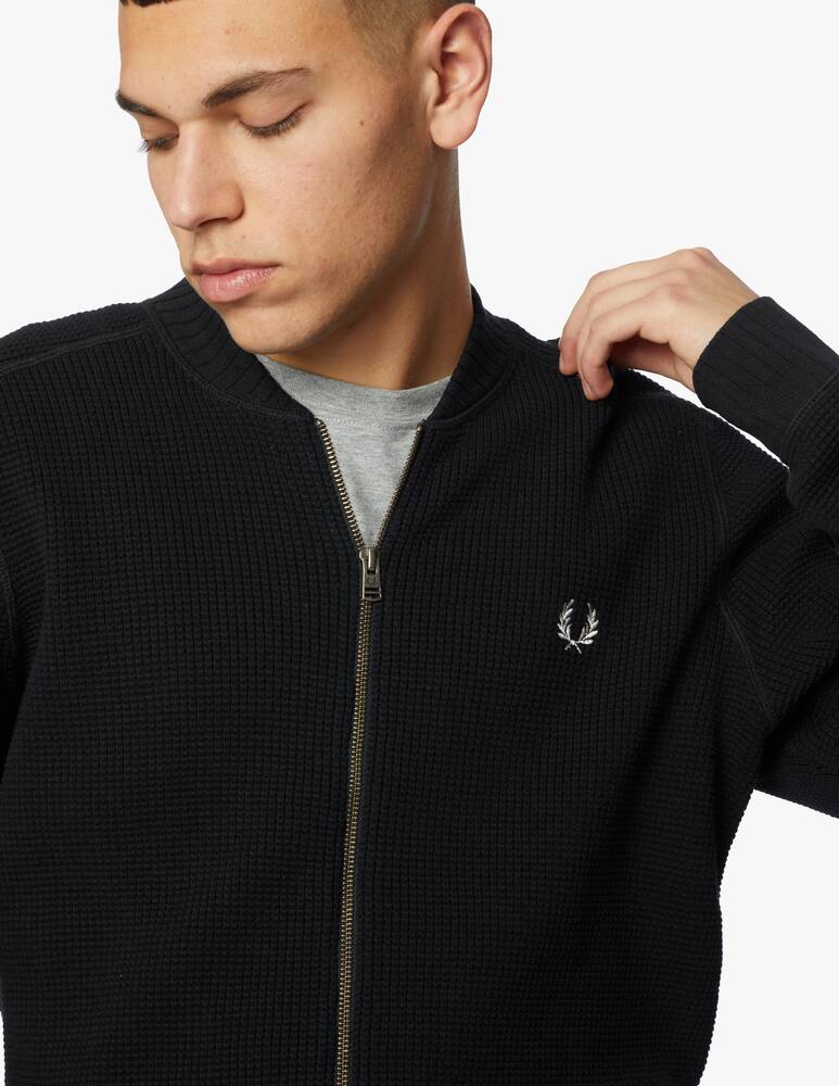 rinascente Fred Perry Cardigan waffle textured con zip