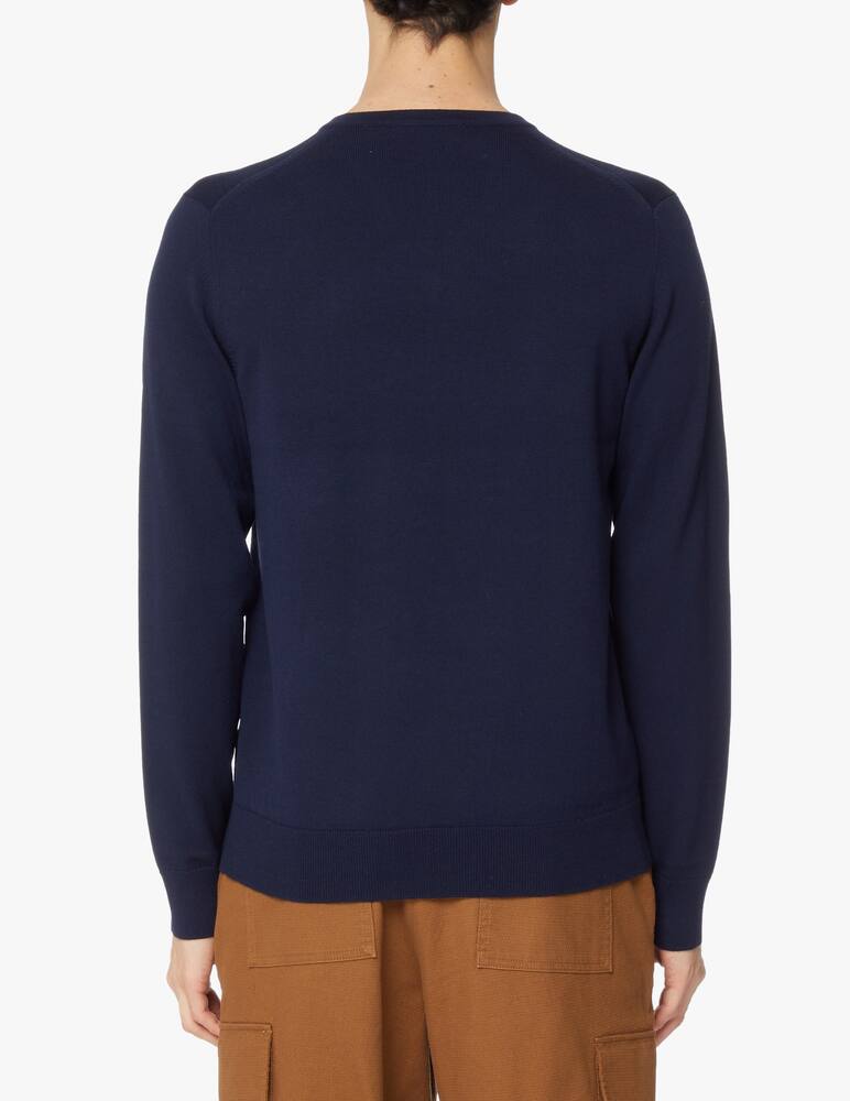 rinascente Fred Perry Cotton logo v neck sweater - blue