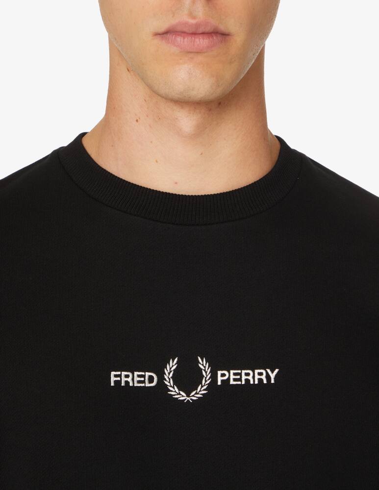 rinascente Fred Perry Crewneck sweather with central logo - Black