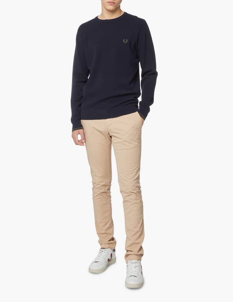 rinascente Fred Perry Piquet roundneck sweater - blue