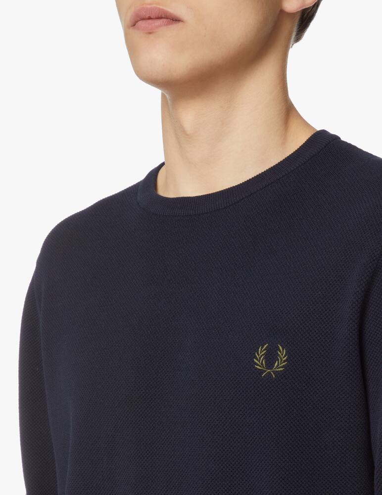 rinascente Fred Perry Piquet roundneck sweater - blue