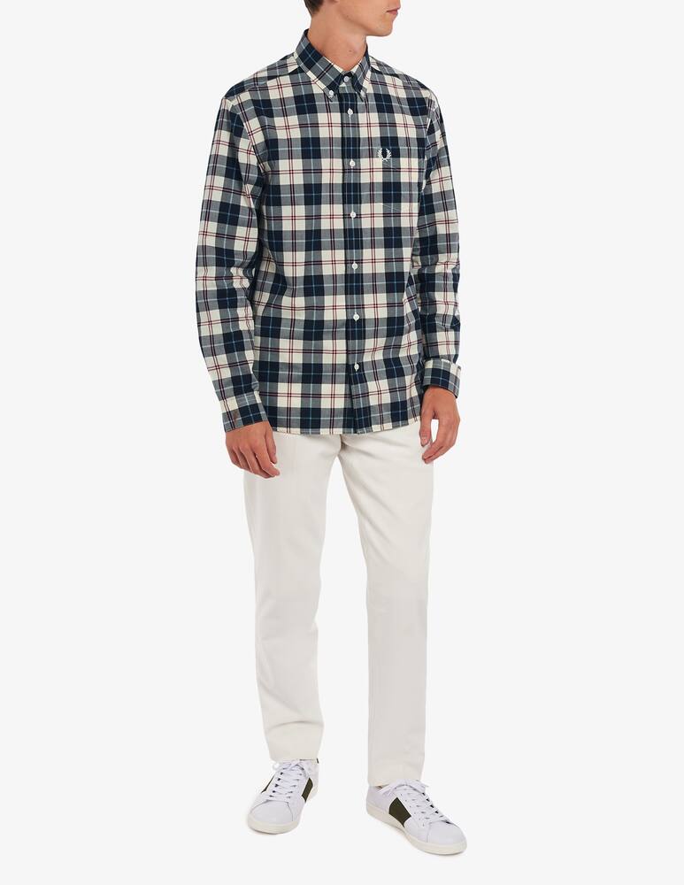 rinascente Fred Perry Camicia maniche lunghe a quadri con logo - beige