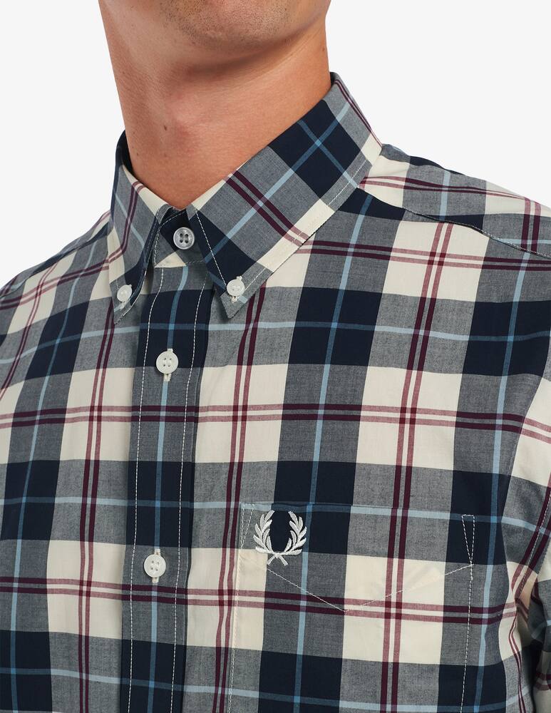 rinascente Fred Perry Camicia maniche lunghe a quadri con logo - beige