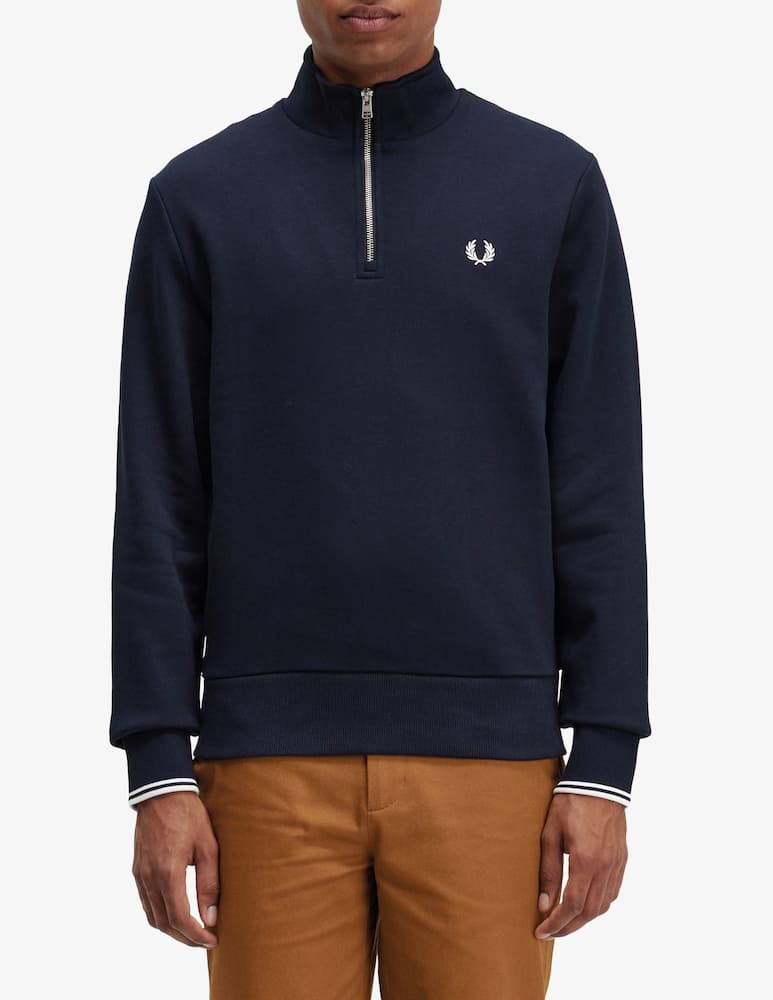 Fred Perry Felpa half zip loghino laterale - immagine 1 Fred Perry Felpa half zip loghino laterale - immagine 1