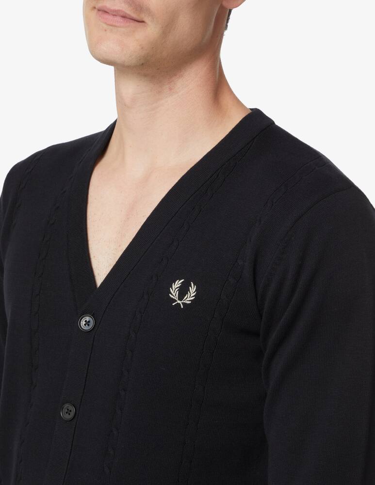 rinascente Fred Perry Cotton cardigan with logo - Black