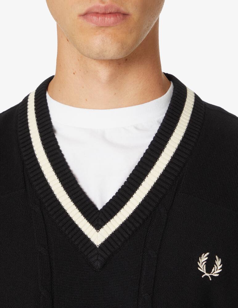 rinascente Fred Perry Knitted logo gilet - Black