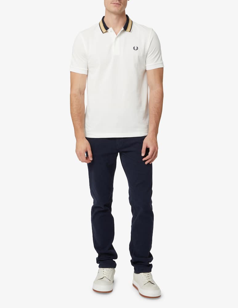 rinascente Fred Perry Tramline tipped polo - White