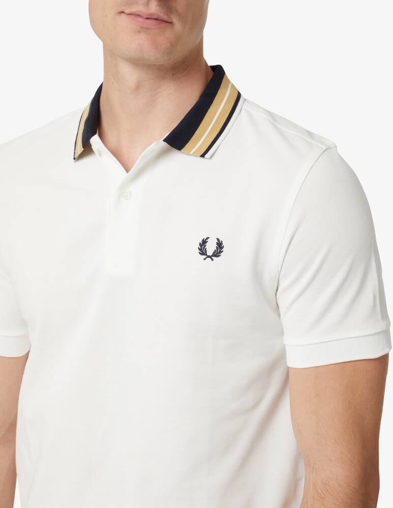 rinascente Fred Perry Tramline tipped polo - White