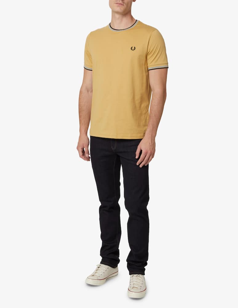 rinascente Fred Perry Maglietta di cotone con logo e profili - Giallo