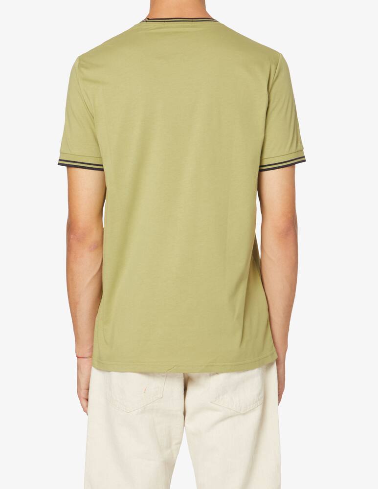 rinascente Fred Perry Maglietta di cotone con logo e profili - Verde