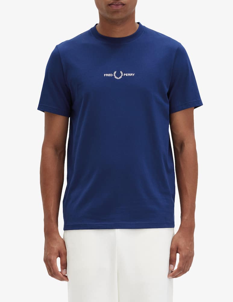 rinascente Fred Perry Maglietta loghino scritta centro