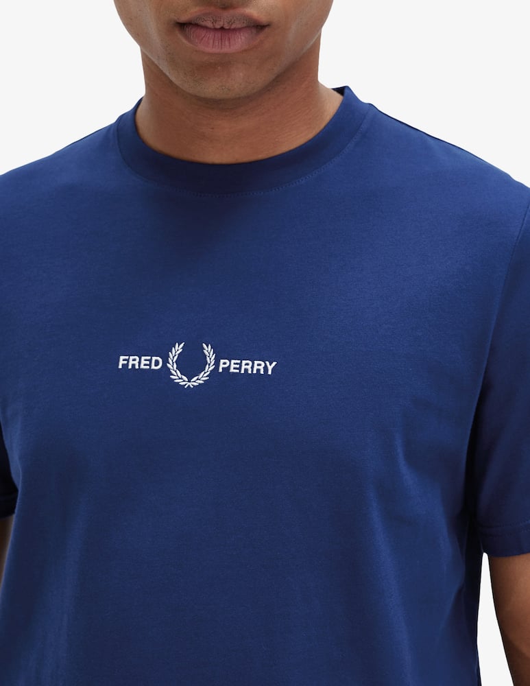 rinascente Fred Perry Maglietta loghino scritta centro