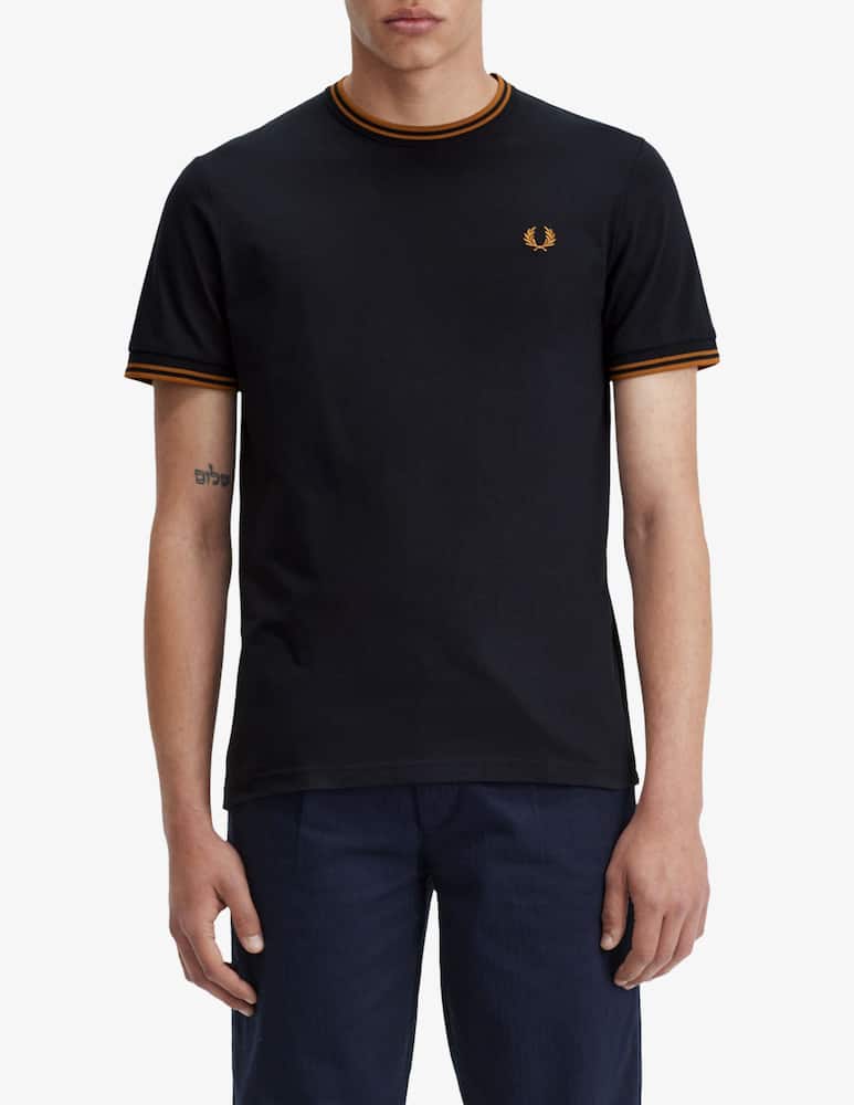 Fred Perry T-shirt profili a contrasto - immagine 1 Fred Perry T-shirt profili a contrasto - immagine 1