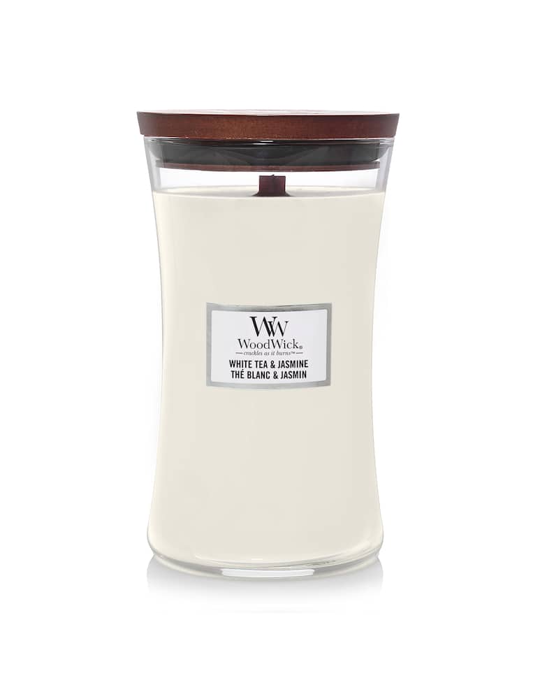 Woodwick Candela Grande White Tea&Jasmine - immagine 1 Woodwick Candela Grande White Tea&Jasmine - immagine 1