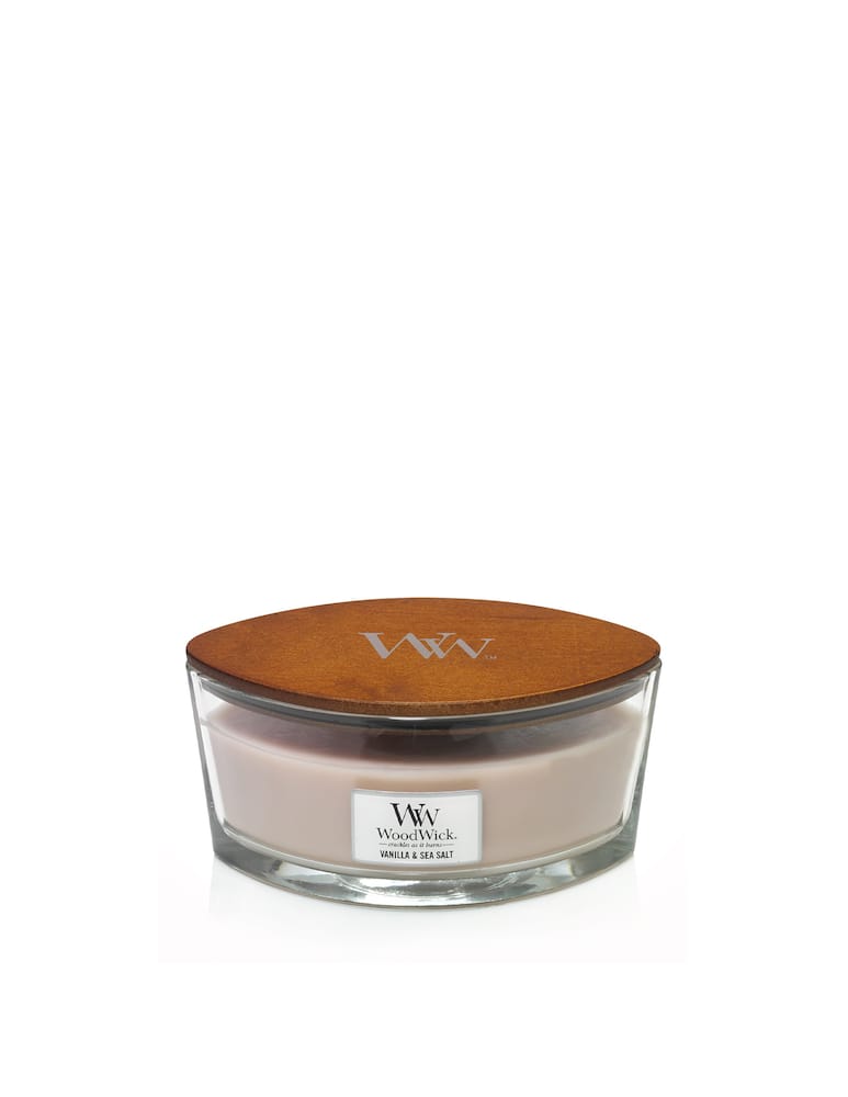 Woodwick Candela Ellipse Vanilla&Sea Salt - immagine 1 Woodwick Candela Ellipse Vanilla&Sea Salt - immagine 1